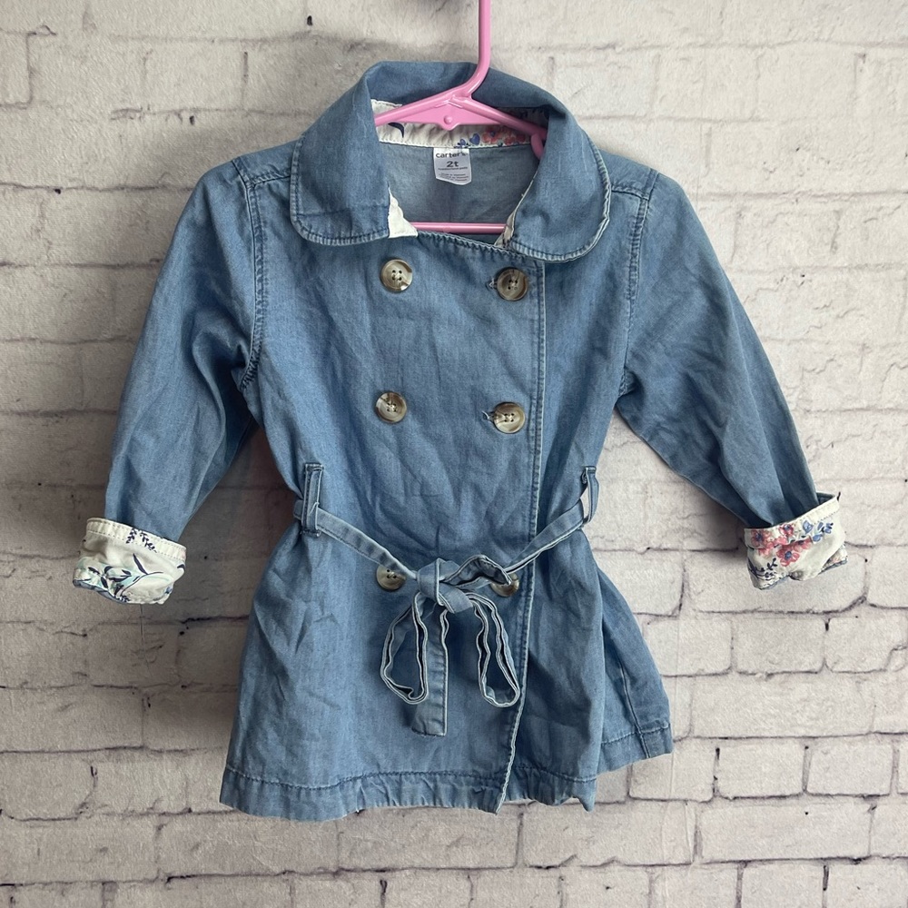 Carters size 2T Chambray double breasted light weight coat